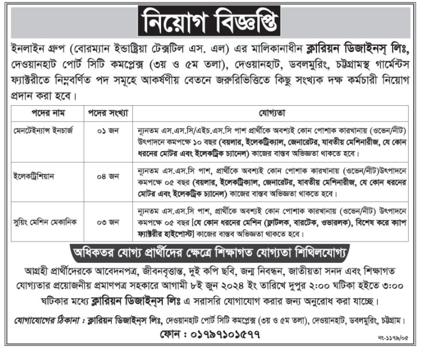 garments job circular 2024 chittagong